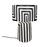 TABLELAMP STR BLACK AND WHITE PAPER MACHE - TABLE LAMPS
